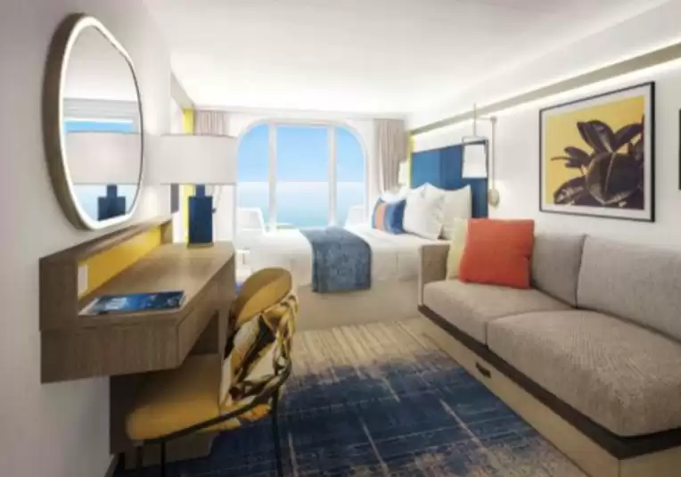 Cabina con vista al mar y balcón